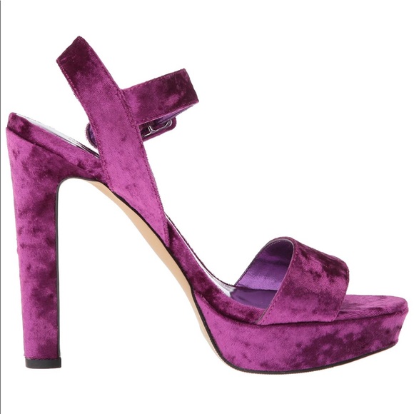 Madden Girl Velvet Fuchsia Heels - Picture 7 of 8